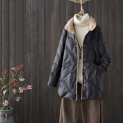 Autumn And Winter Lightweight Down Coat Women's Mid-length Fashionable Stylish Retro