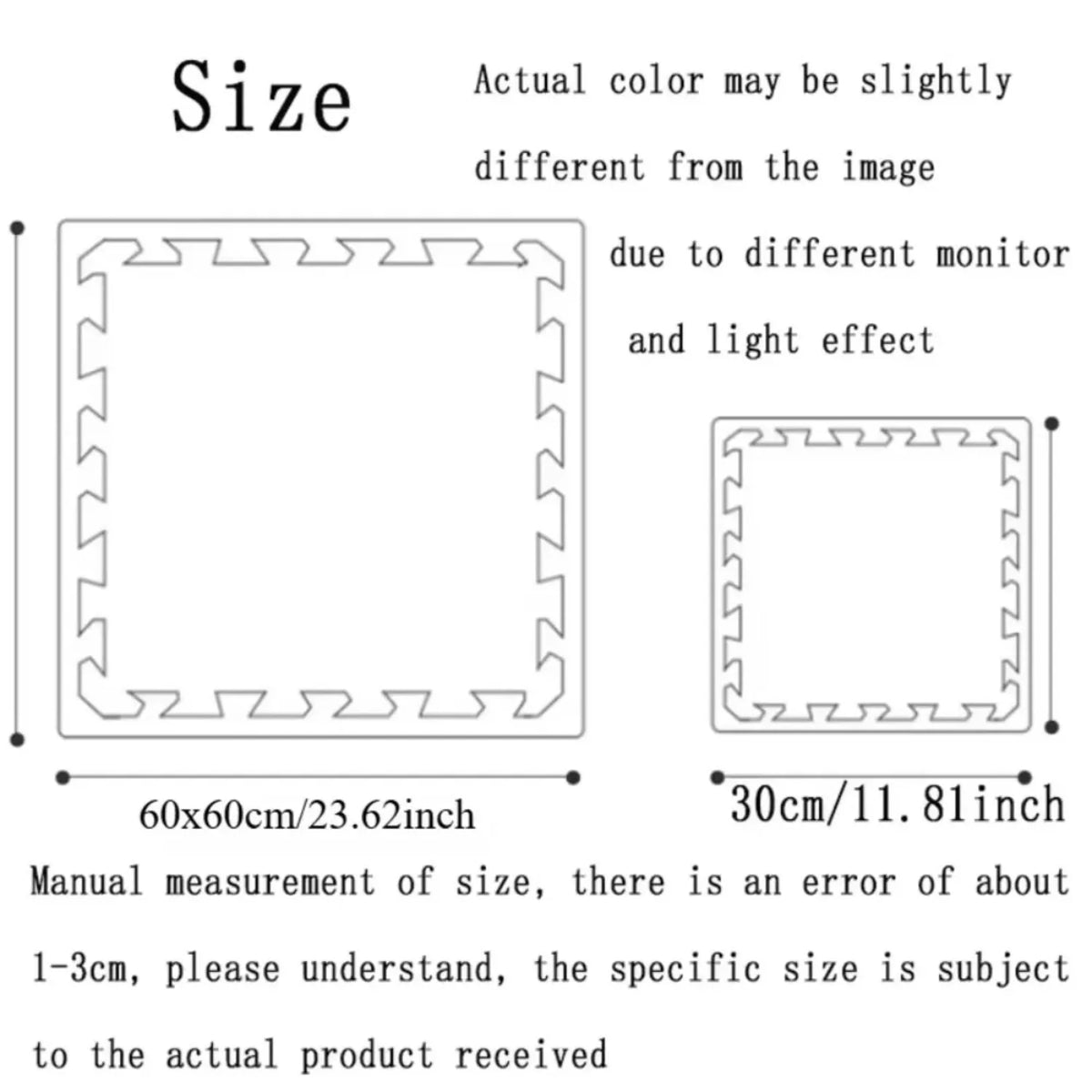 8Pcs 60x60cm EVA Foam Mat Living Room Bedroom Floor Rug Splicing Carpet 2.5cm Thicken Non-Slip Gym Yoga Fitness Shock Floor Pad