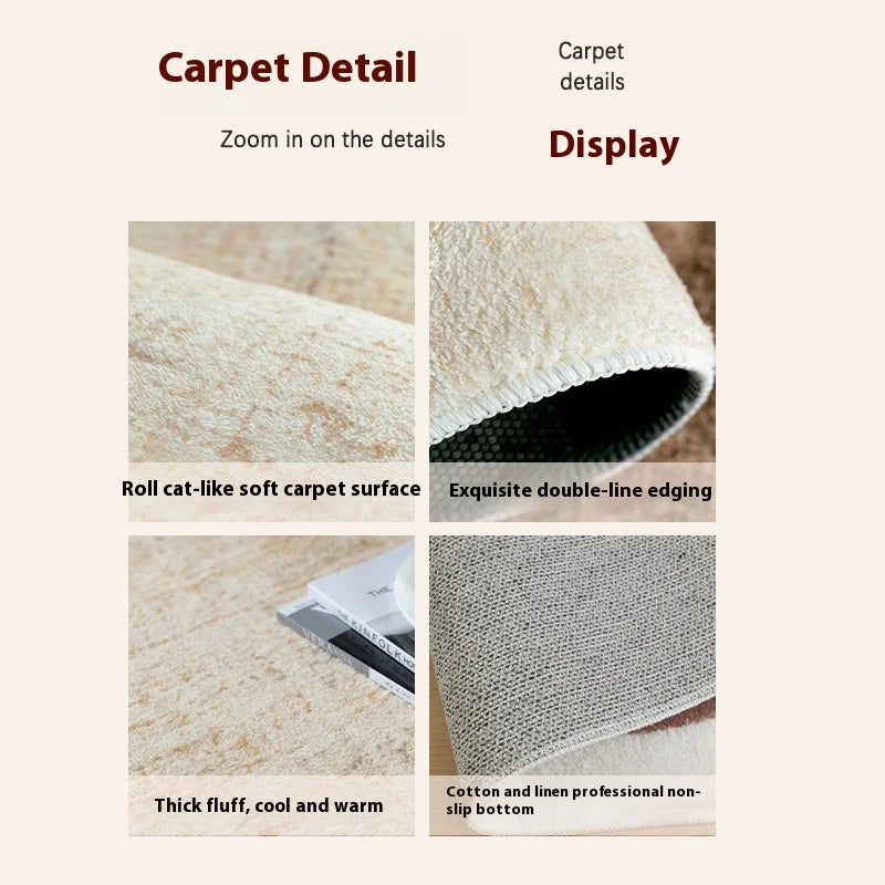 VIKAMA Minimalist Solid Colour Wabi-Sabi Style Carpet Irregular Shaped Living Room Carpet Home Bedroom Decorative Carpet
