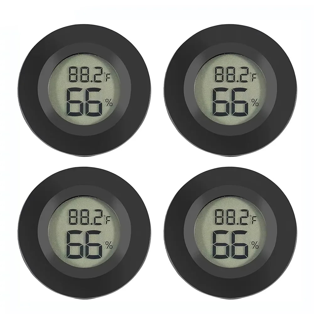 Round Digital LCD Thermometer For Car Indoor Room Cigar Wine Cabinet Digital Temperature Humidity Meter Pet Acrylic Box