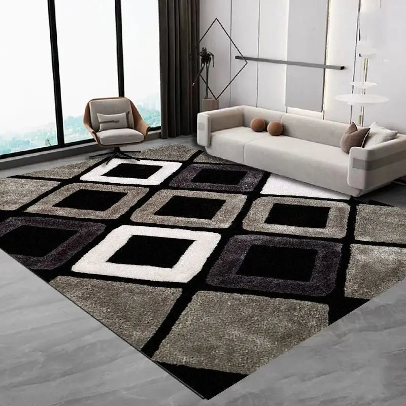 VIKAMA Nordic Simple Carpet Living Room Coffee Table Flannel Large Carpet Anti-Slip Bedroom Bedside Floor Mat Home Decoration