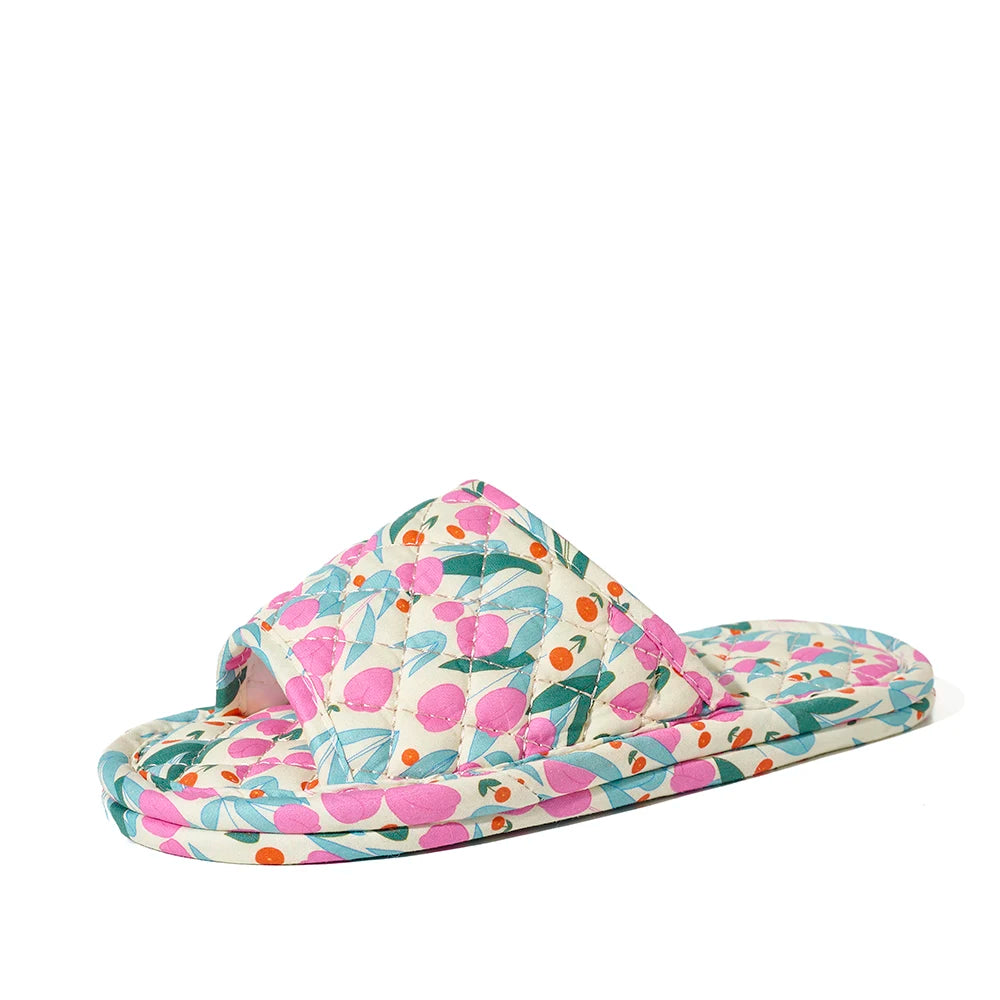 Summer Women Home Slippers Soft Cotton Floral Floor Shoes Antislip Indoor Slippers Fashion Lightweight Bedroom Shoes