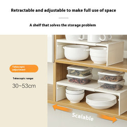 Scalable Kitchen Storage Rack With Layered Dishes And Bowls