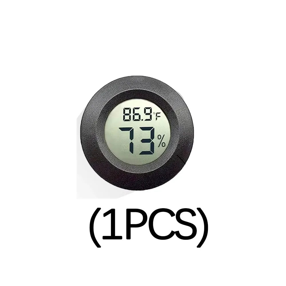 Round Digital LCD Thermometer For Car Indoor Room Cigar Wine Cabinet Digital Temperature Humidity Meter Pet Acrylic Box