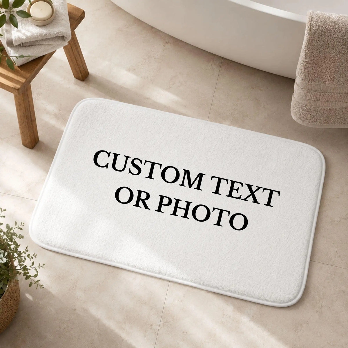 Personalized Custom Floor Mat Custom Photo Rectangle Area Rugs Soft Carpet Rug for Bathroom Living Room Indoor Home Decor