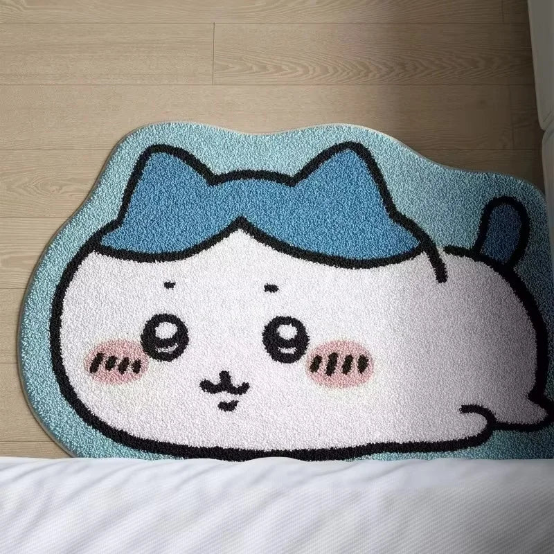 Kawaii Cartoon Rug Anime Hachiware Usagi Plush Floor Mat Bathroom Non-Slip Carpet Car Cushion Soft Living Room Cute Decor Gift