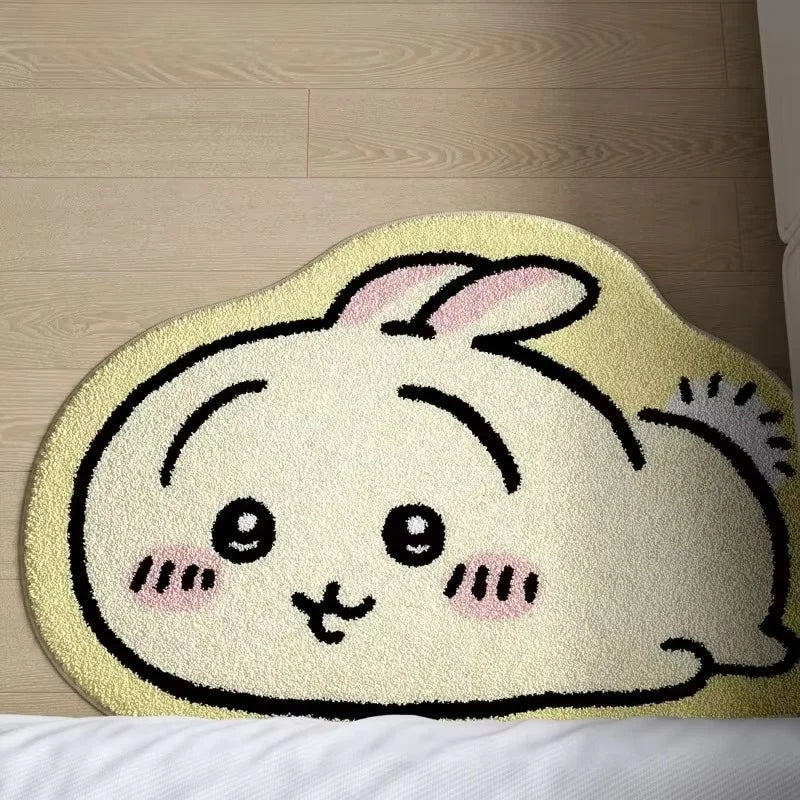 Kawaii Cartoon Rug Anime Hachiware Usagi Plush Floor Mat Bathroom Non-Slip Carpet Car Cushion Soft Living Room Cute Decor Gift