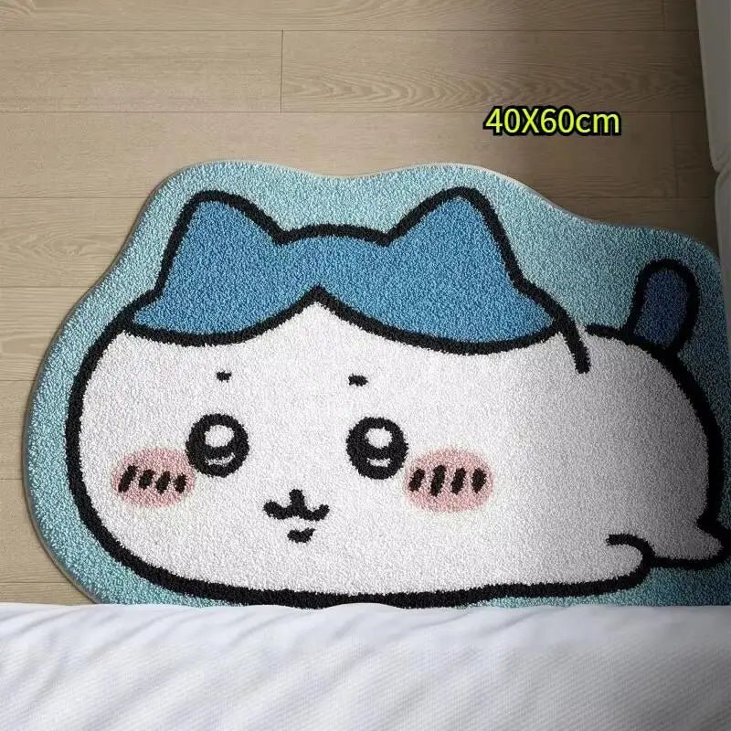 Kawaii Cartoon Rug Anime Hachiware Usagi Plush Floor Mat Bathroom Non-Slip Carpet Car Cushion Soft Living Room Cute Decor Gift