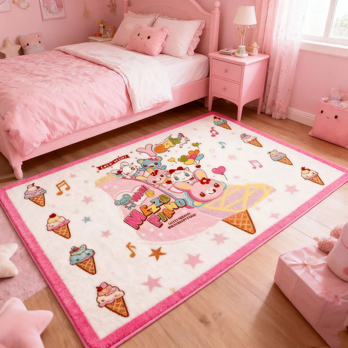 Japanese Cartoon Mp Cute Bedside Carpet Floor Mat Plush Stain-resistant Cushion Sofa Coffee Table Carpets for Living Room