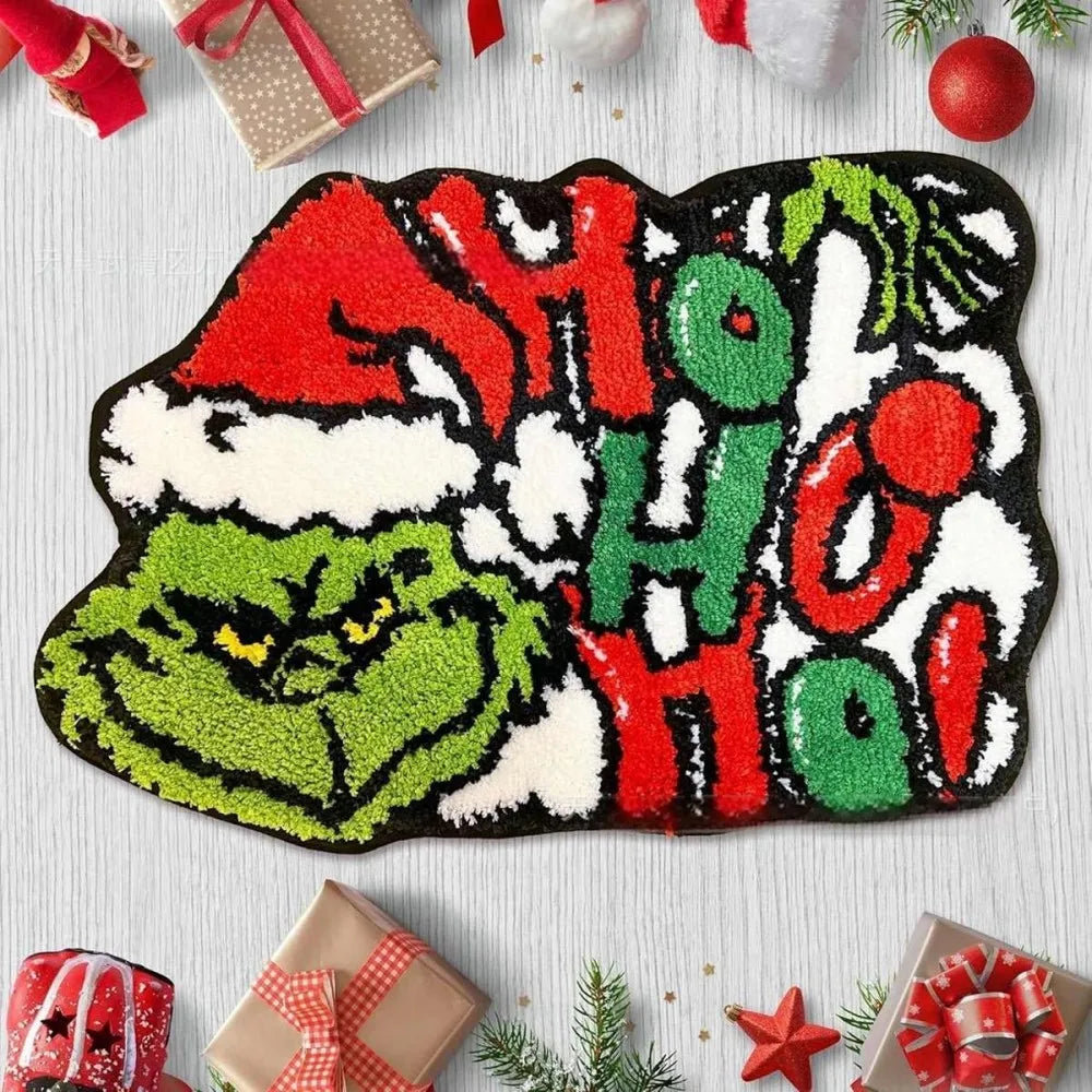 VIKAMA Christmas Plush Carpet Non Slip And Easy To Clean Living Room Bedroom Hallway Holiday Decorative Carpet Home Decoration