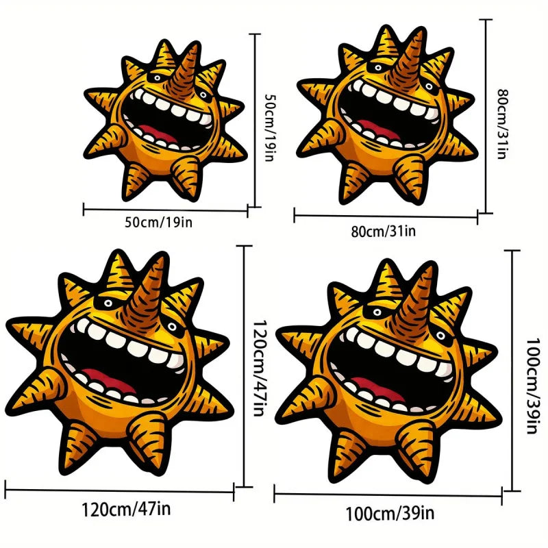 VIKAMA cartoon sun monster shaped carpet anti slip soft floor mat bedroom living room entrance door fun home decoration foot mat