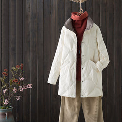 Autumn And Winter Lightweight Down Coat Women's Mid-length Fashionable Stylish Retro