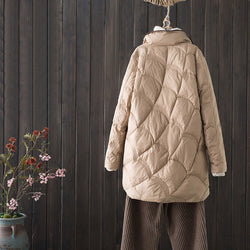 Autumn And Winter Lightweight Down Coat Women's Mid-length Fashionable Stylish Retro