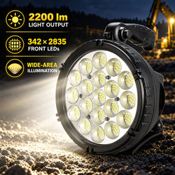 Rechargeable Battery Display LED Work Light 9000mAh For Auto W868A 2200LM Flood 6x 18650 Red