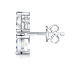 A Luxurious And Fashionable Minimalist Jewelry Earring Set Featuring Top-quality Moissanite Stones, Made Of S925 Silver Electroplated With Platinum.
