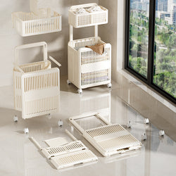 Household Toilet Laundry Baskets Double-layer Large Capacity Foldable Laundry Basket — photo 3