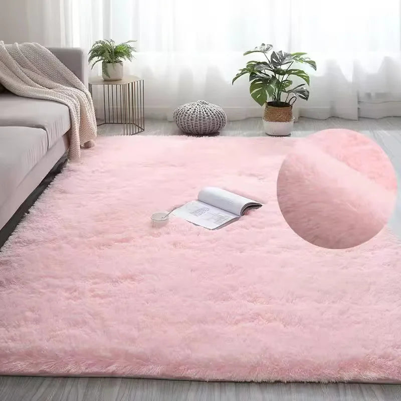 VIKAMA Luxurious Fluffy Area Rug Soft Plush Carpet Silk Wool Sofa Bedside Rug Children's Room Living Room Bedroom Mat Home Decor