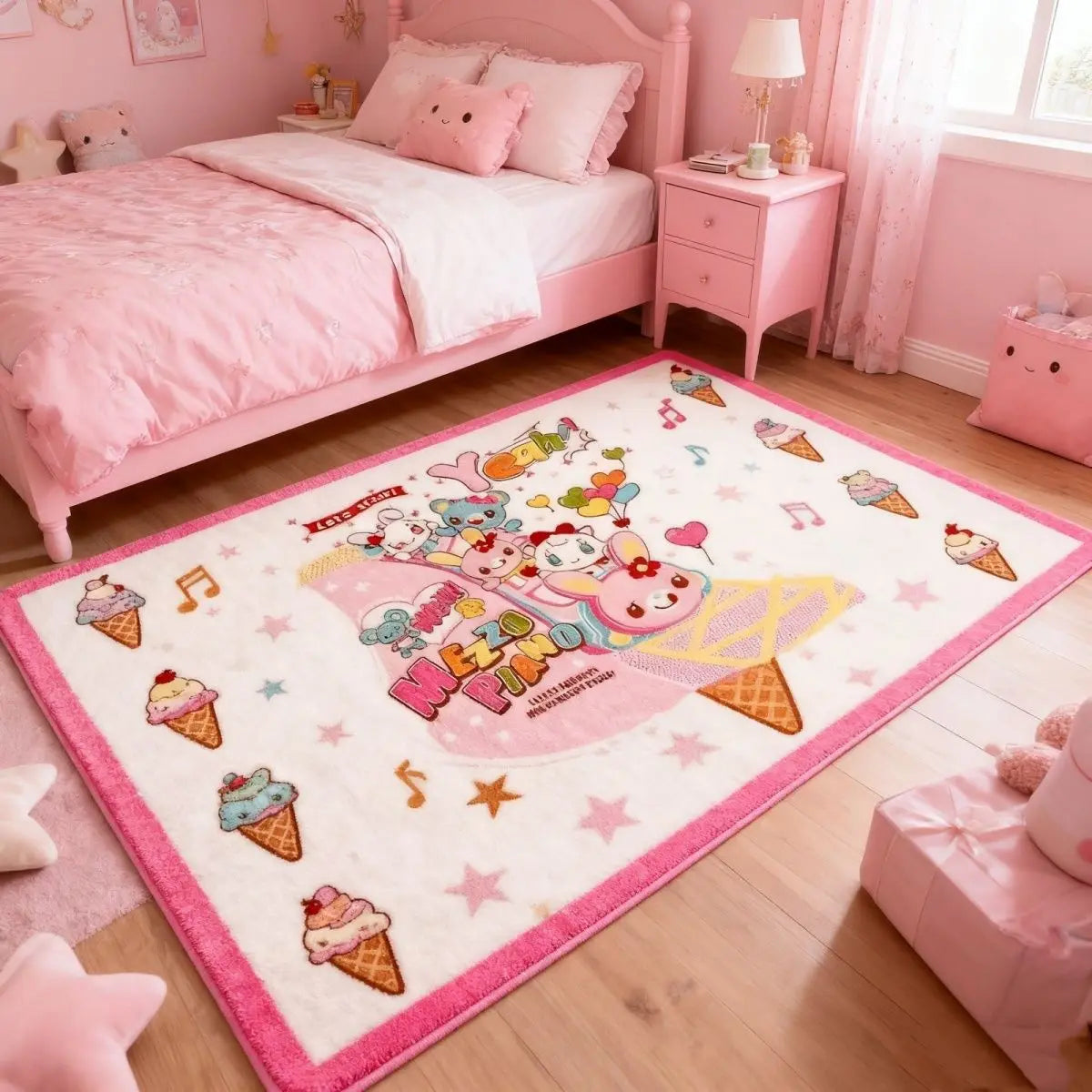 Japanese Cartoon Mp Cute Bedside Carpet Floor Mat Plush Stain-resistant Cushion Sofa Coffee Table Carpets for Living Room