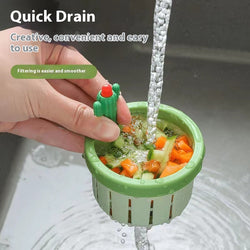 Cactus Sink Drain Strainer Press Automatic Dumping Basket Multi-functional Use Filter Net For Tub Kitchen Waste Collector Kitchen Gadgets