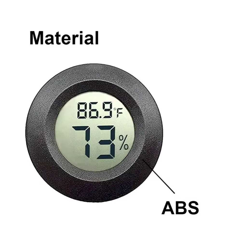Round Digital LCD Thermometer For Car Indoor Room Cigar Wine Cabinet Digital Temperature Humidity Meter Pet Acrylic Box