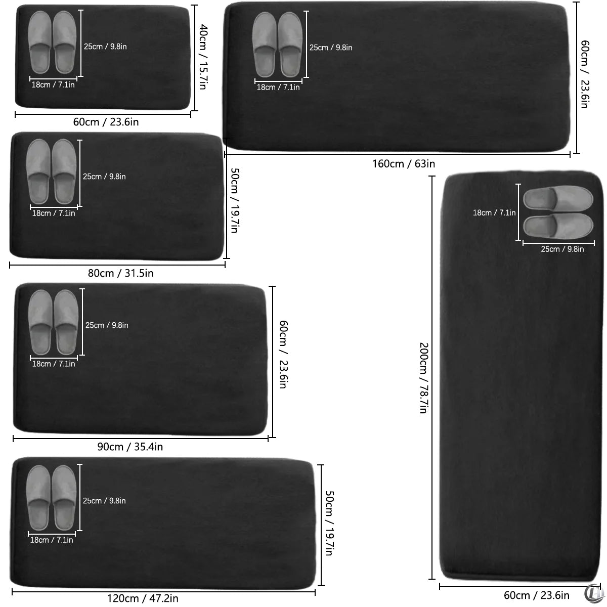 Thickened Flannel Kitchen Floor Mats Absorbent Oil Non-Slip Mats Long Strips of Dirt-Resistant Carpets Entrance Door Mats