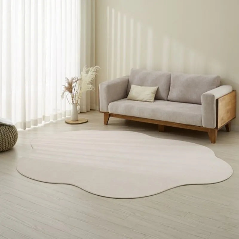 VIKAMA Minimalist Solid Colour Wabi-Sabi Style Carpet Irregular Shaped Living Room Carpet Home Bedroom Decorative Carpet