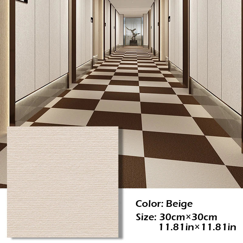 30X30cm Self-adhesive Anti Slip Splicing Block Floor Mute Rug Bedroom Mat Carpet Water Absorption and Anti Slip Living Room Home