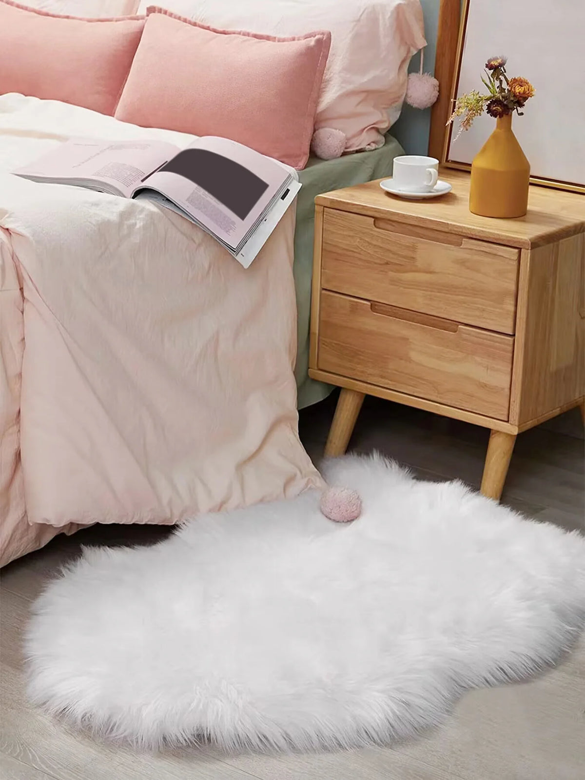 Living Room Bedroom Decoration Profiled Plush Carpet Floor Mat Thickened Foft Fluffy