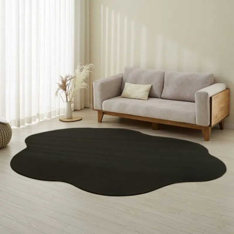 VIKAMA Minimalist Solid Colour Wabi-Sabi Style Carpet Irregular Shaped Living Room Carpet Home Bedroom Decorative Carpet