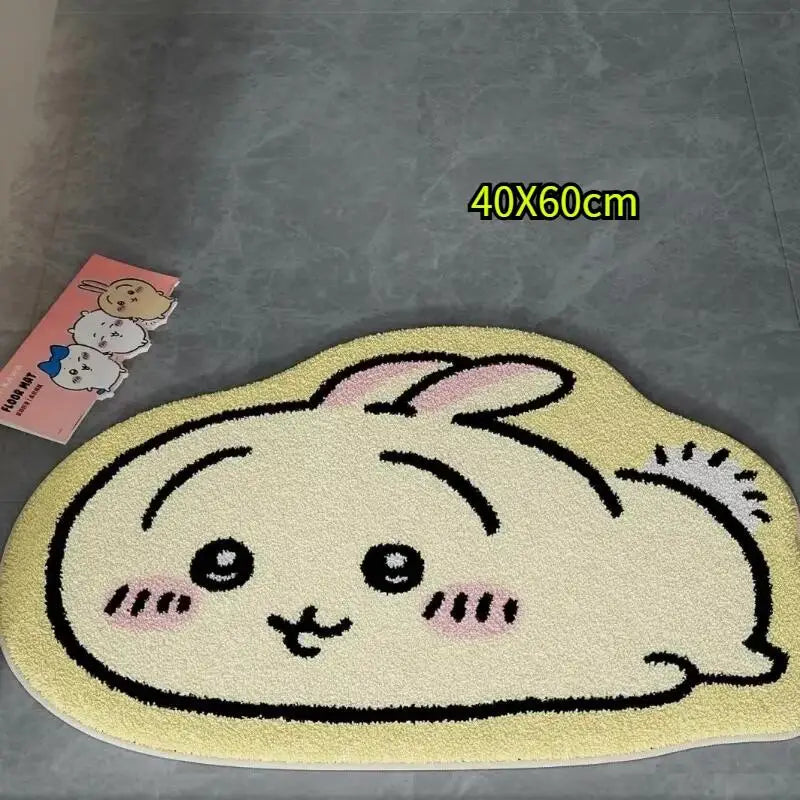 Kawaii Cartoon Rug Anime Hachiware Usagi Plush Floor Mat Bathroom Non-Slip Carpet Car Cushion Soft Living Room Cute Decor Gift