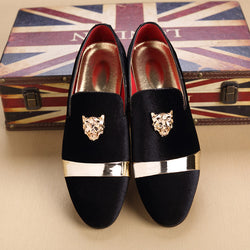 Metal Men's Leather Shoes, Trendy Shoes, Extra Large Size, Foreign Trade, England, Single Shoes, Suede, Youth Trend, Lazy Shoes