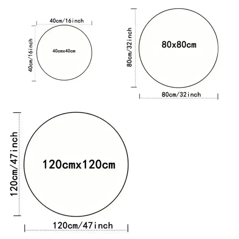 Retro Round Boho Living Room Carpet Ethnic Style Full Cover Bedroom Study Floor Mat Home Rocking Chair Non-slip Carpet