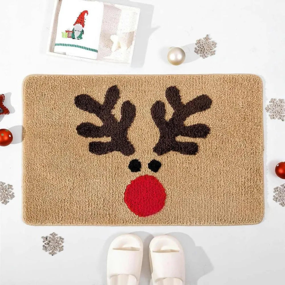VIKAMA Christmas Plush Carpet Non Slip And Easy To Clean Living Room Bedroom Hallway Holiday Decorative Carpet Home Decoration