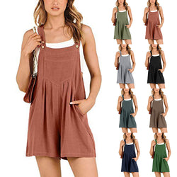 Women's Short Overalls Summer Casual Adjustable Strap Loose Short Bib Overalls Jumpsuit Rompers — photo 1