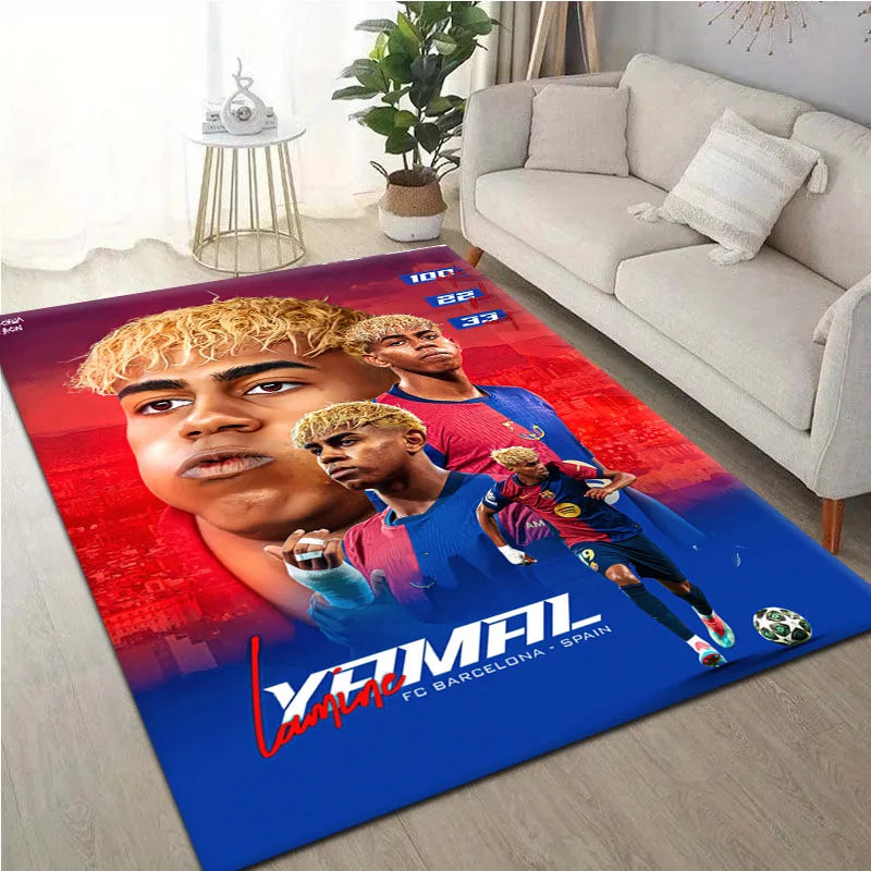 Hot 2026 Football Star L-lamine Y-yamal Gifts Carpet Rug for Bedroom Living Room Decor Sofa Home Fan Area Rug Non-slip Floor Mat