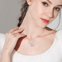 Accessories Two-color Cute Sausage Dog Heart Necklace