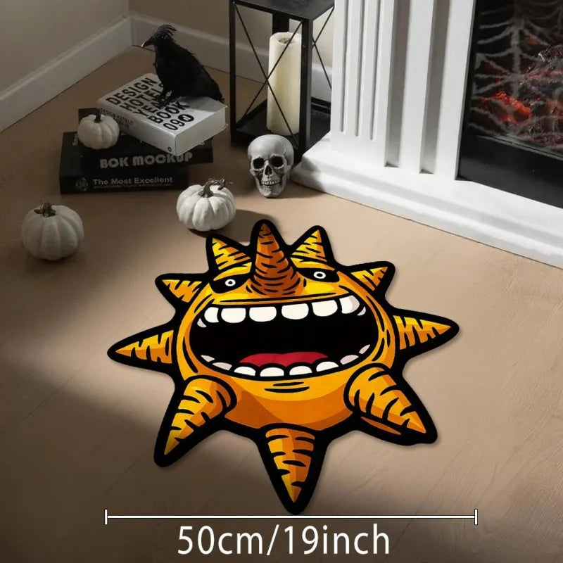 VIKAMA cartoon sun monster shaped carpet anti slip soft floor mat bedroom living room entrance door fun home decoration foot mat