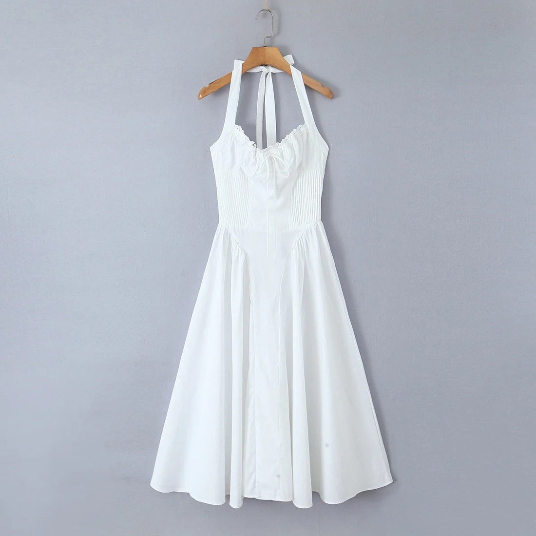 Fashion French Floral Halter Dress Women