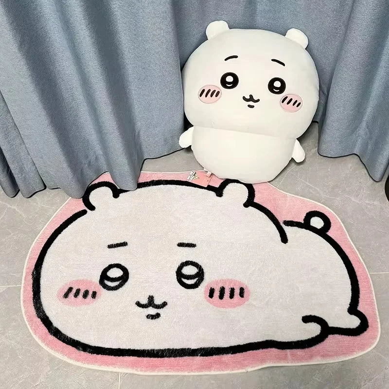 Kawaii Cartoon Rug Anime Hachiware Usagi Plush Floor Mat Bathroom Non-Slip Carpet Car Cushion Soft Living Room Cute Decor Gift