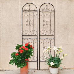 4 Pack Metal Garden Trellis 86.7 X 19.7 Rustproof Trellis For Climbing Plants Outdoor Flower Support Black
