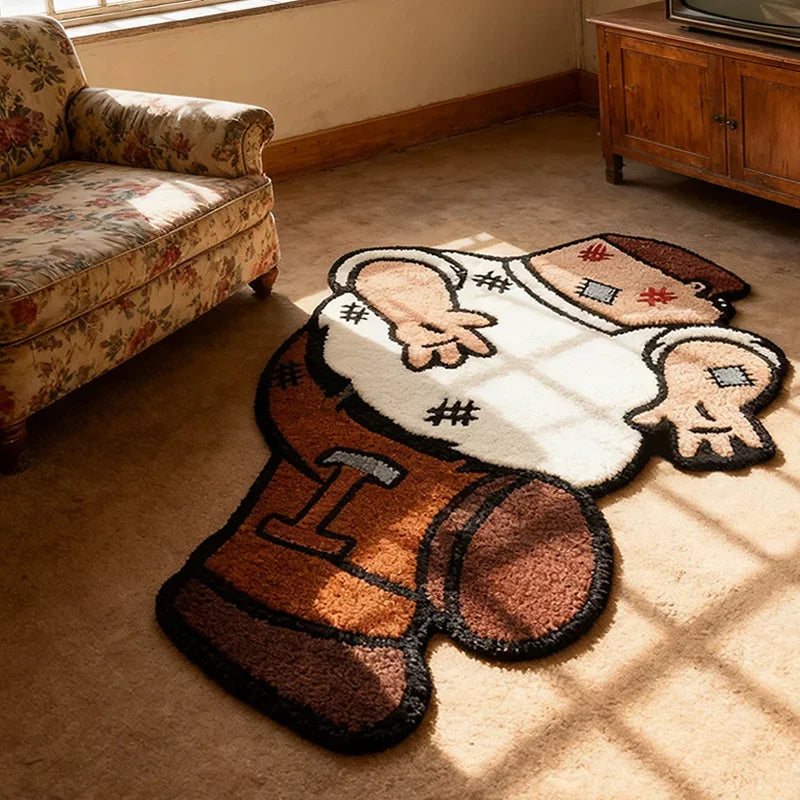 VIKAMA Funny Joke Cartoon Bedroom Carpet Soft and Slip-resistant Children's Bedside Rug Living Room Sofa Cushion Home Decoration