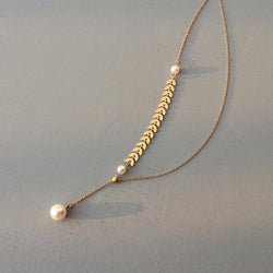 Fashion Simple Phoenix Tail Pearl Clavicle Necklace