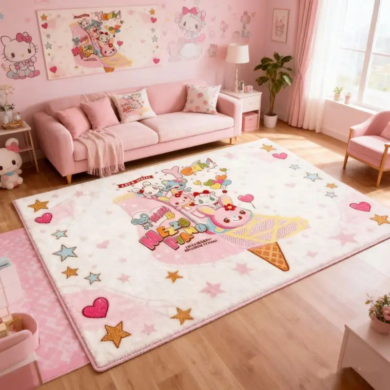 Japanese Cartoon Mp Cute Bedside Carpet Floor Mat Plush Stain-resistant Cushion Sofa Coffee Table Carpets for Living Room