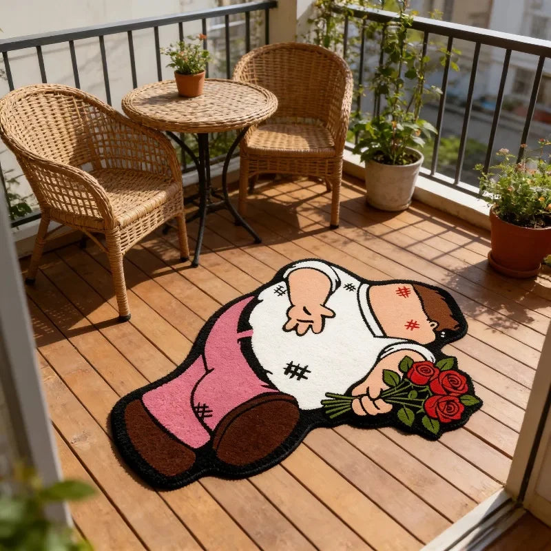 VIKAMA Funny Joke Cartoon Bedroom Carpet Soft and Slip-resistant Children's Bedside Rug Living Room Sofa Cushion Home Decoration