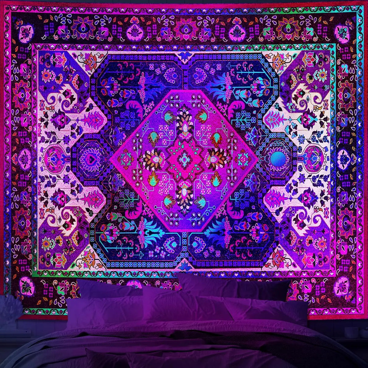 Luxury Moroccan Persian Bohemian Tapestry Wall Hanging Ethnic Area Rug Decor Polyester Fabric for Living Room Bedroom