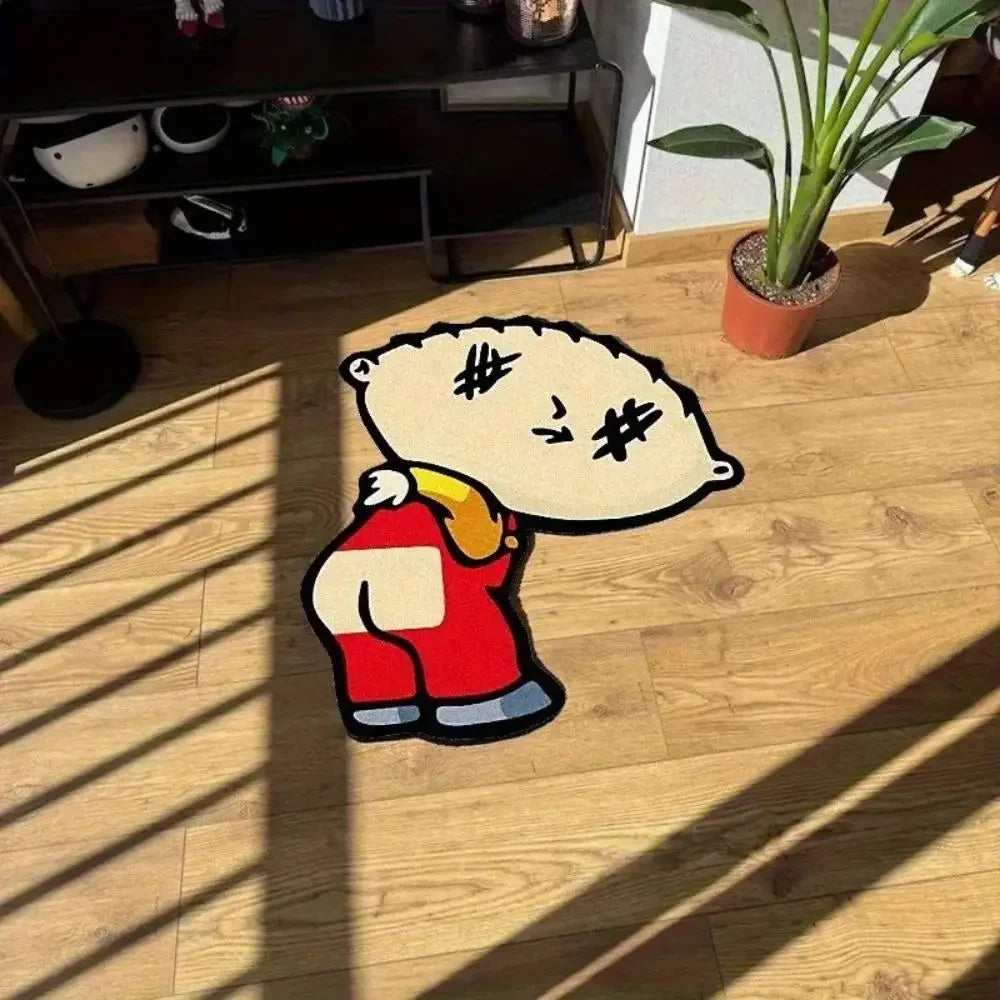VIKAMA Funny Joke Cartoon Bedroom Carpet Soft and Slip-resistant Children's Bedside Rug Living Room Sofa Cushion Home Decoration