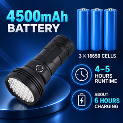 Rechargeable Type C LED Work Light 4500mAh W5202 1 5500LM Aluminum Alloy Flashlight Battery 31