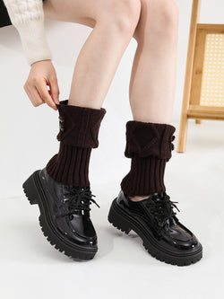 Women Winter Warm Crochet Knit Short Leg Warmer Short Boot Cuffs Socks Ladies Middle Tube Leg Warmer Socks