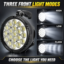Rechargeable Battery Display LED Work Light 9000mAh For Auto W868A 2200LM Flood 6x 18650 Red
