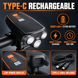 Rechargeable Battery Display Type C LED Work Light 5W W654 Headlamp SOS Mode Head Torch